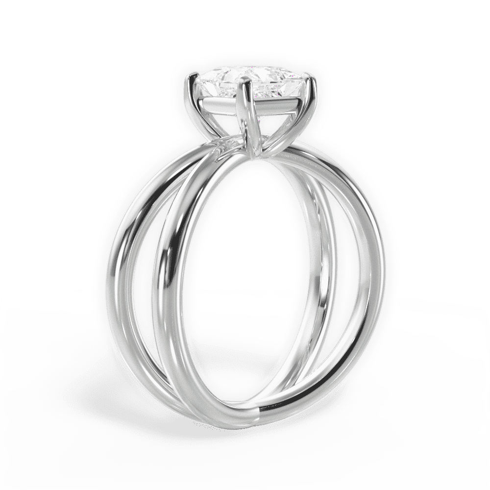 14kt White Gold/18kt White Gold/Platinum/princess/front
