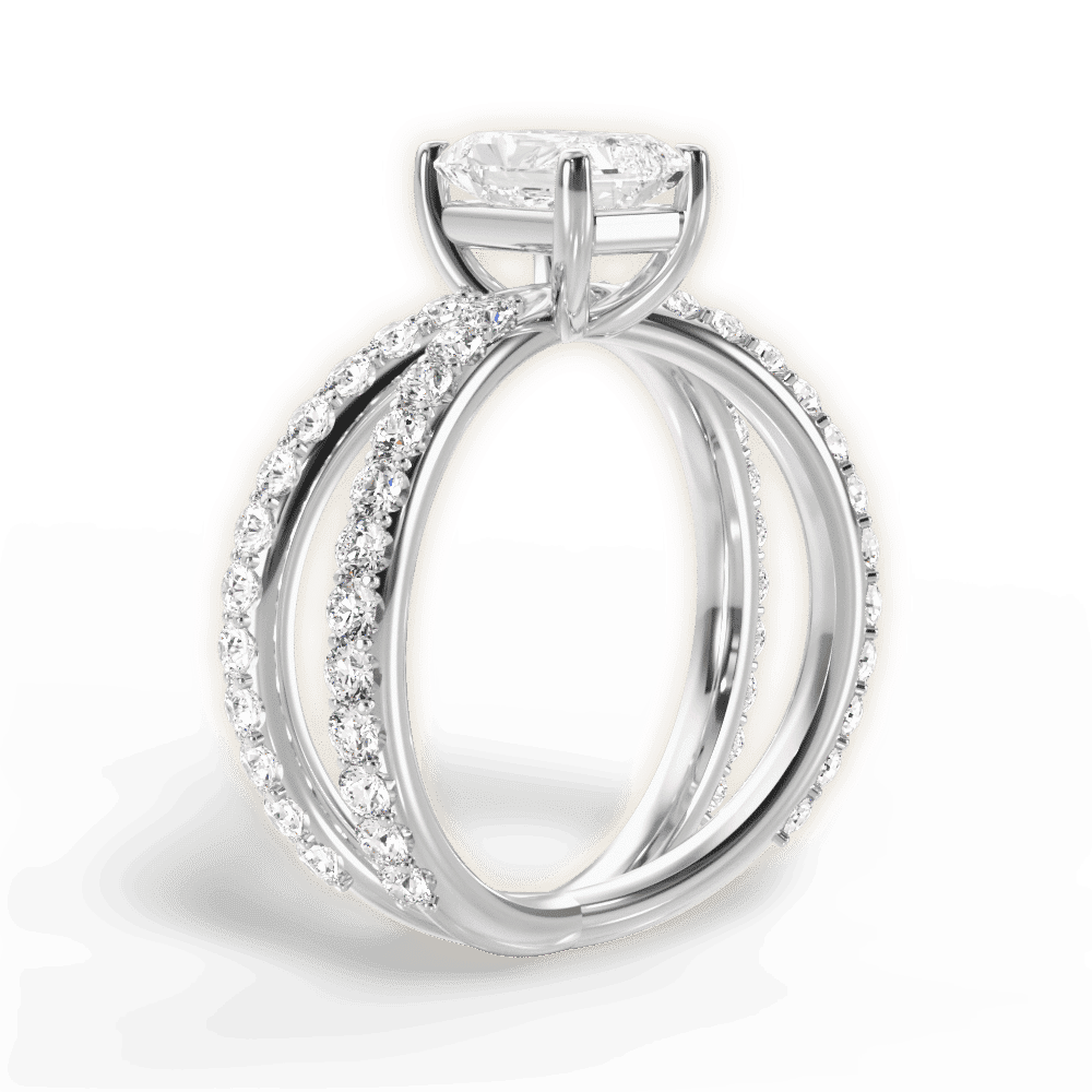 14kt White Gold/18kt White Gold/Platinum/radiant/front