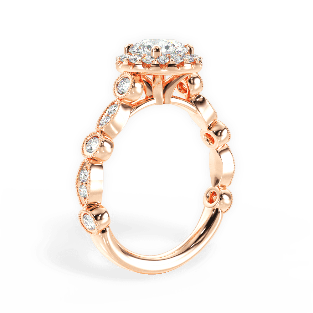 14kt Rose Gold/18kt Rose Gold/round/front
