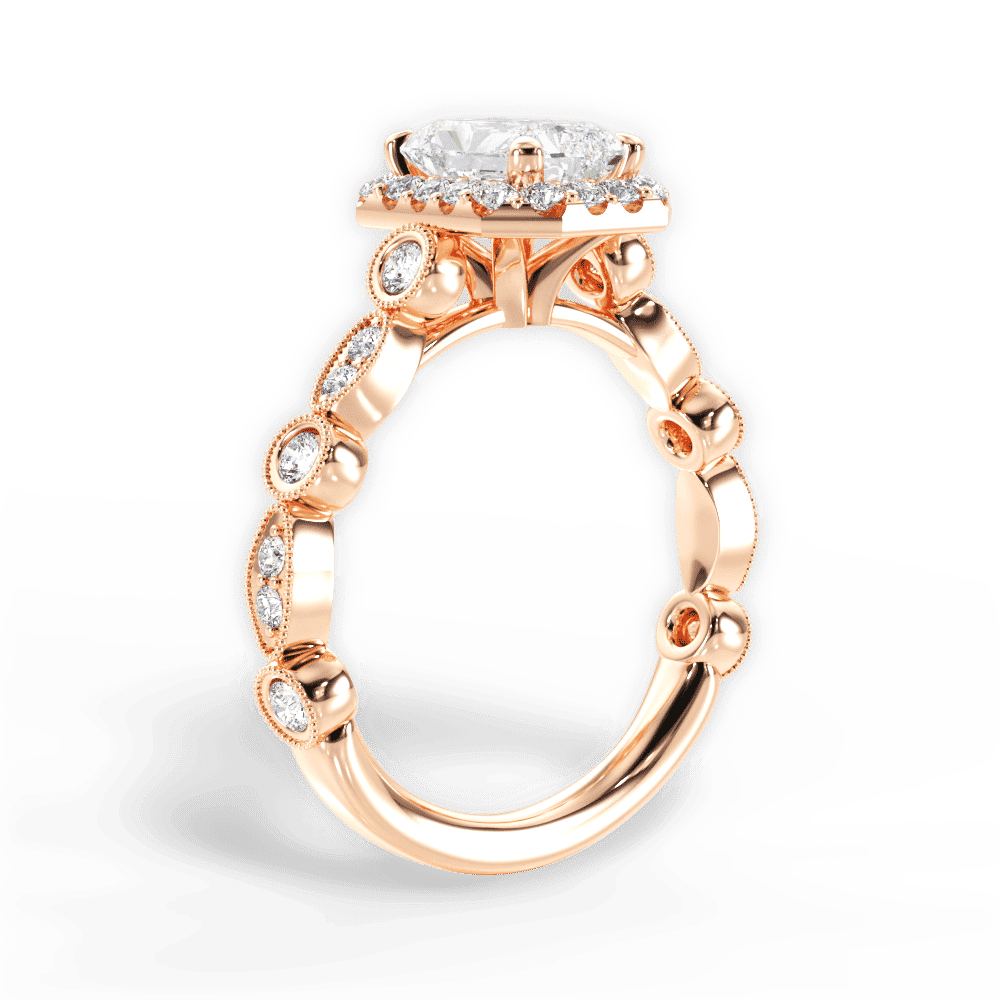 14kt Rose Gold/18kt Rose Gold/radiant/front