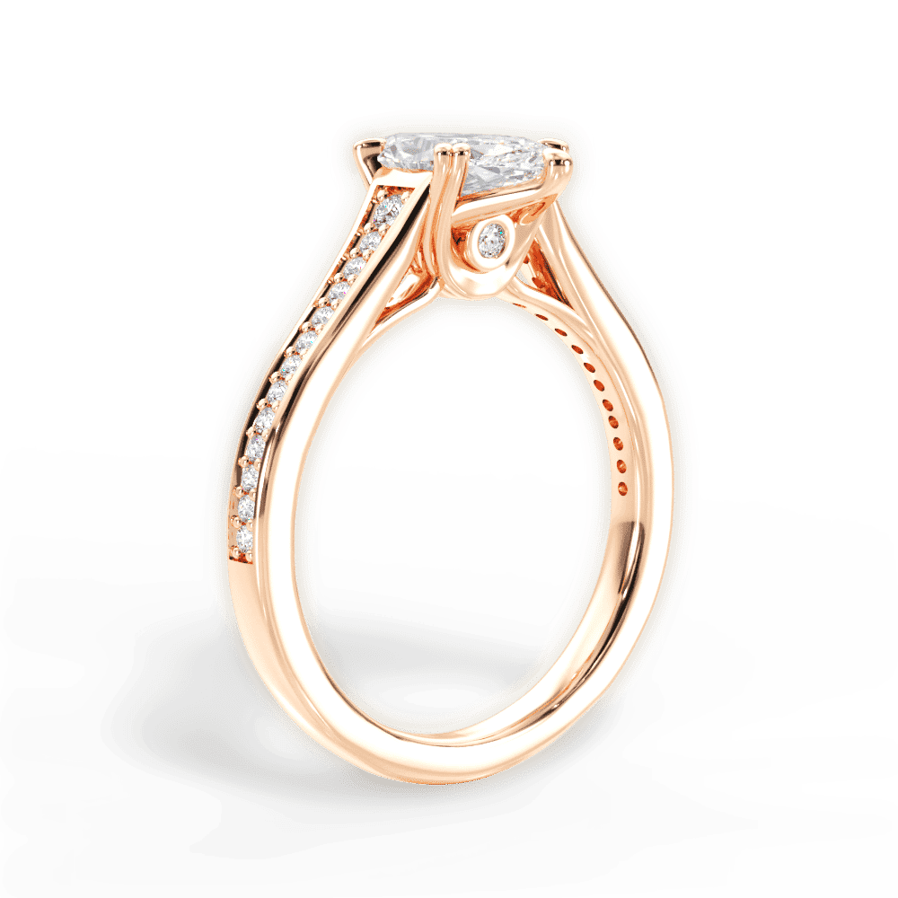 14kt Rose Gold/18kt Rose Gold/marquise/front