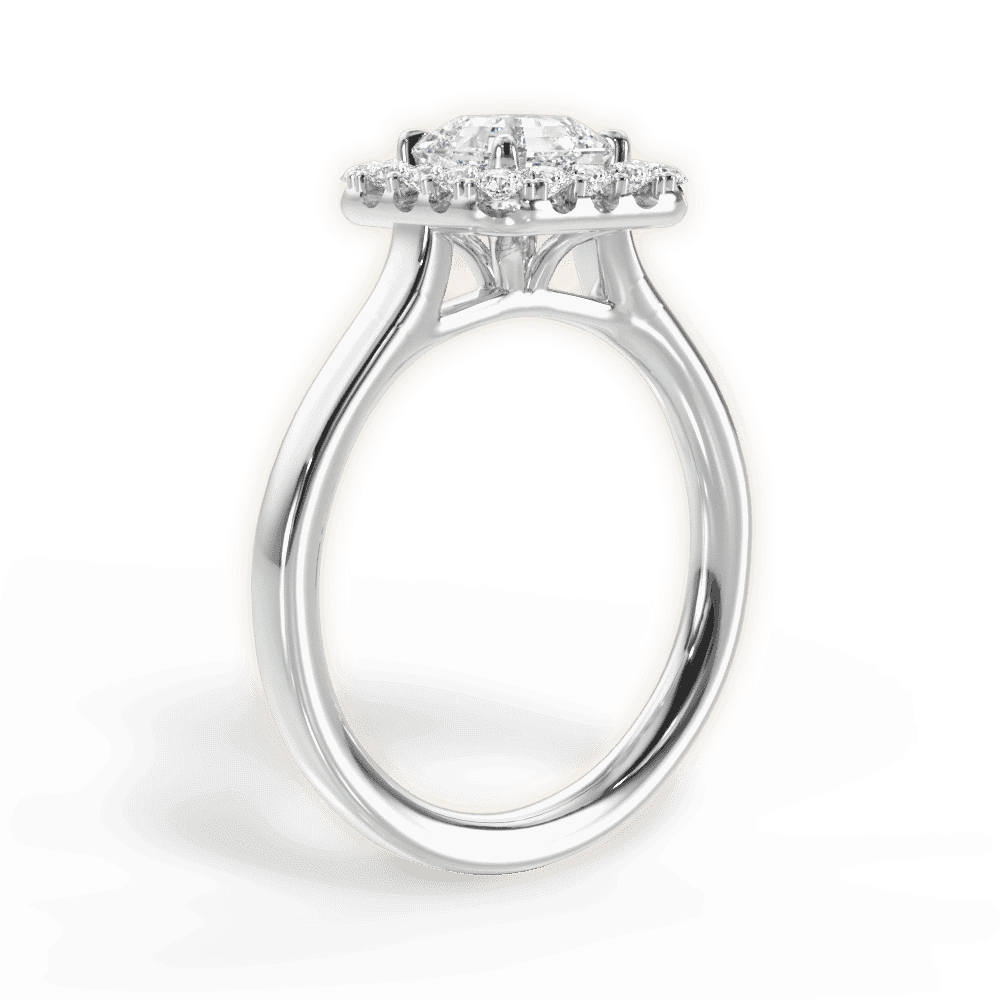14kt White Gold/18kt White Gold/Platinum/asscher/front