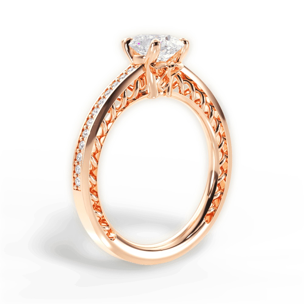 14kt Rose Gold/18kt Rose Gold/pear/front