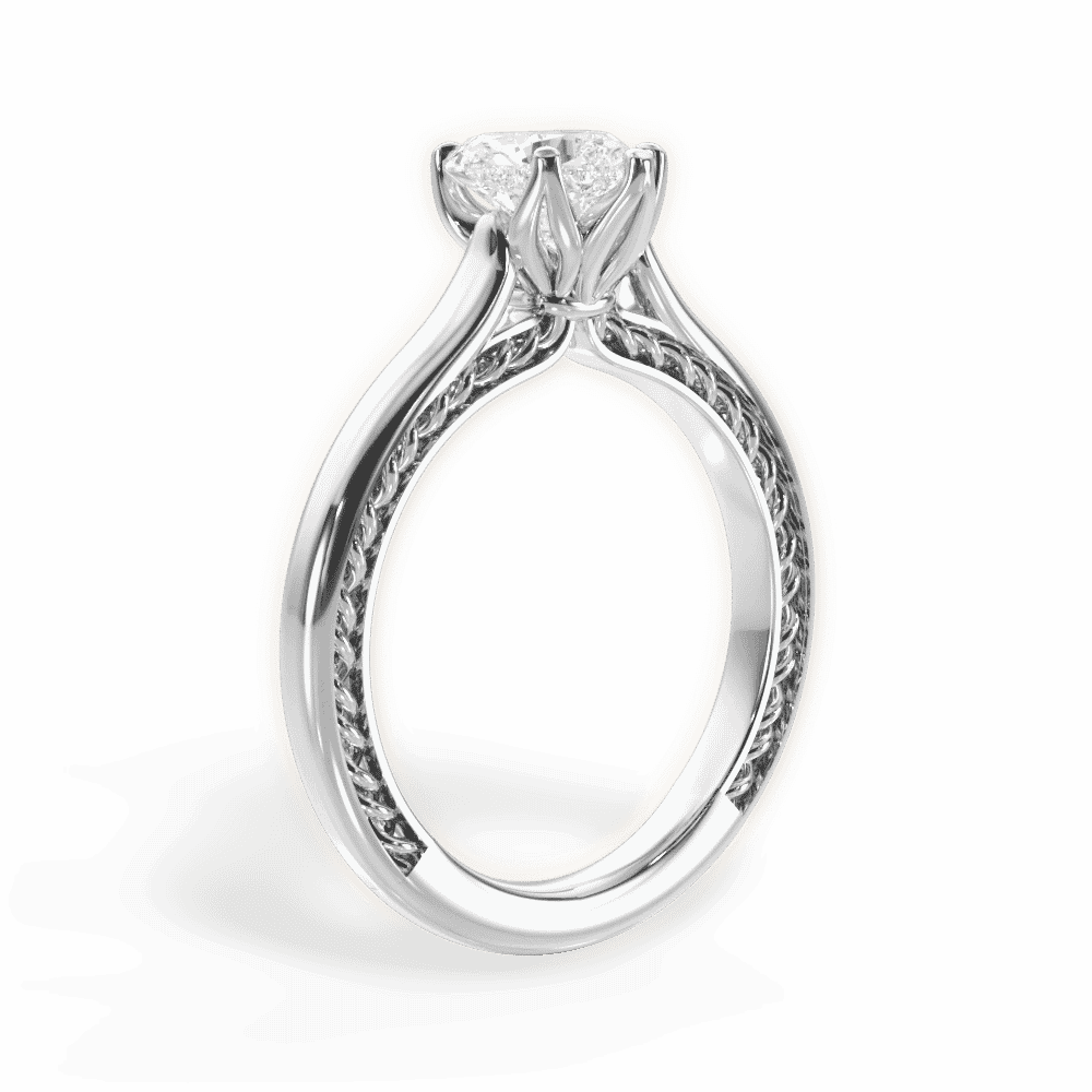 14kt White Gold/18kt White Gold/Platinum/heart/front