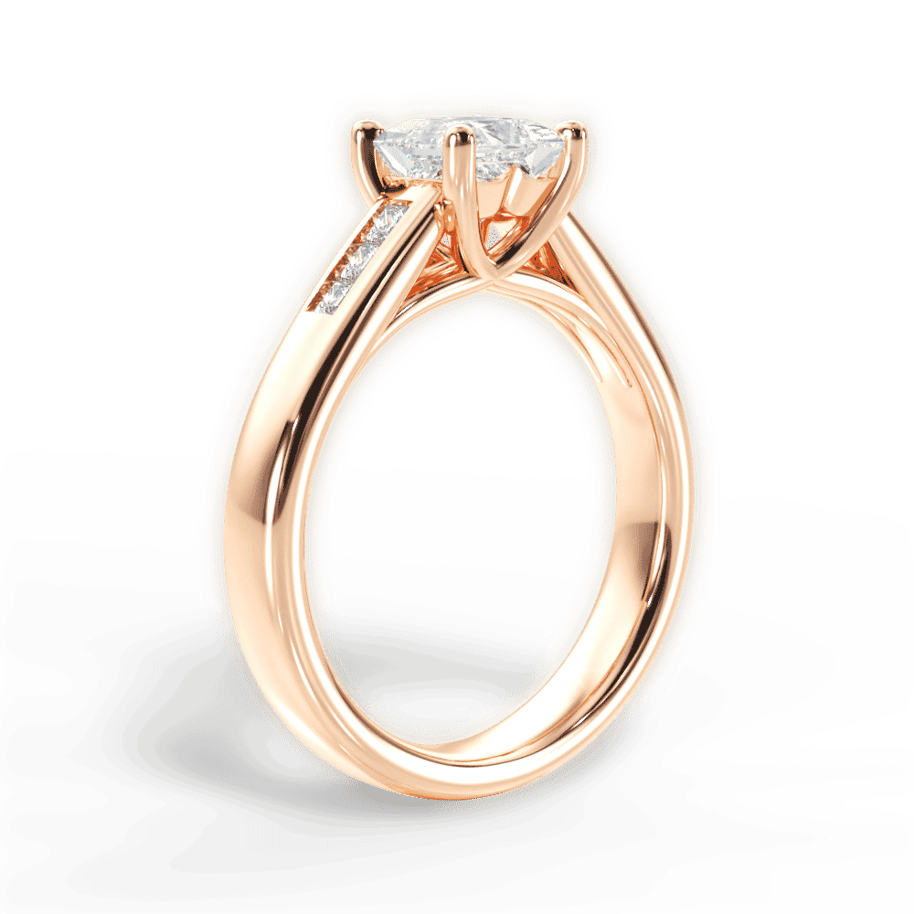 14kt Rose Gold/18kt Rose Gold/princess/front