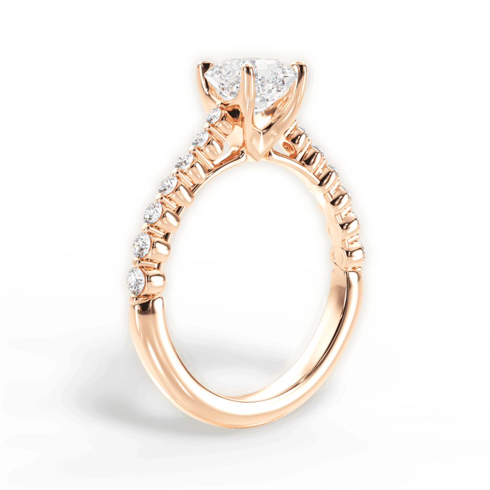14kt Rose Gold/18kt Rose Gold/asscher/front