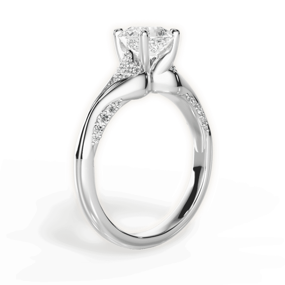14kt White Gold/18kt White Gold/Platinum/asscher/front