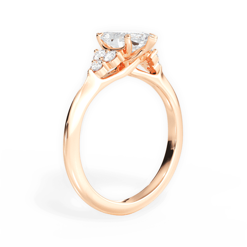14kt Rose Gold/18kt Rose Gold/marquise/front