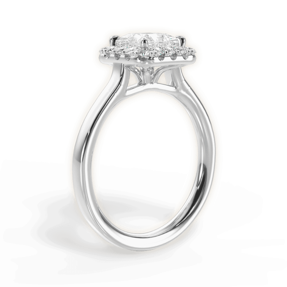 14kt White Gold/18kt White Gold/Platinum/princess/front