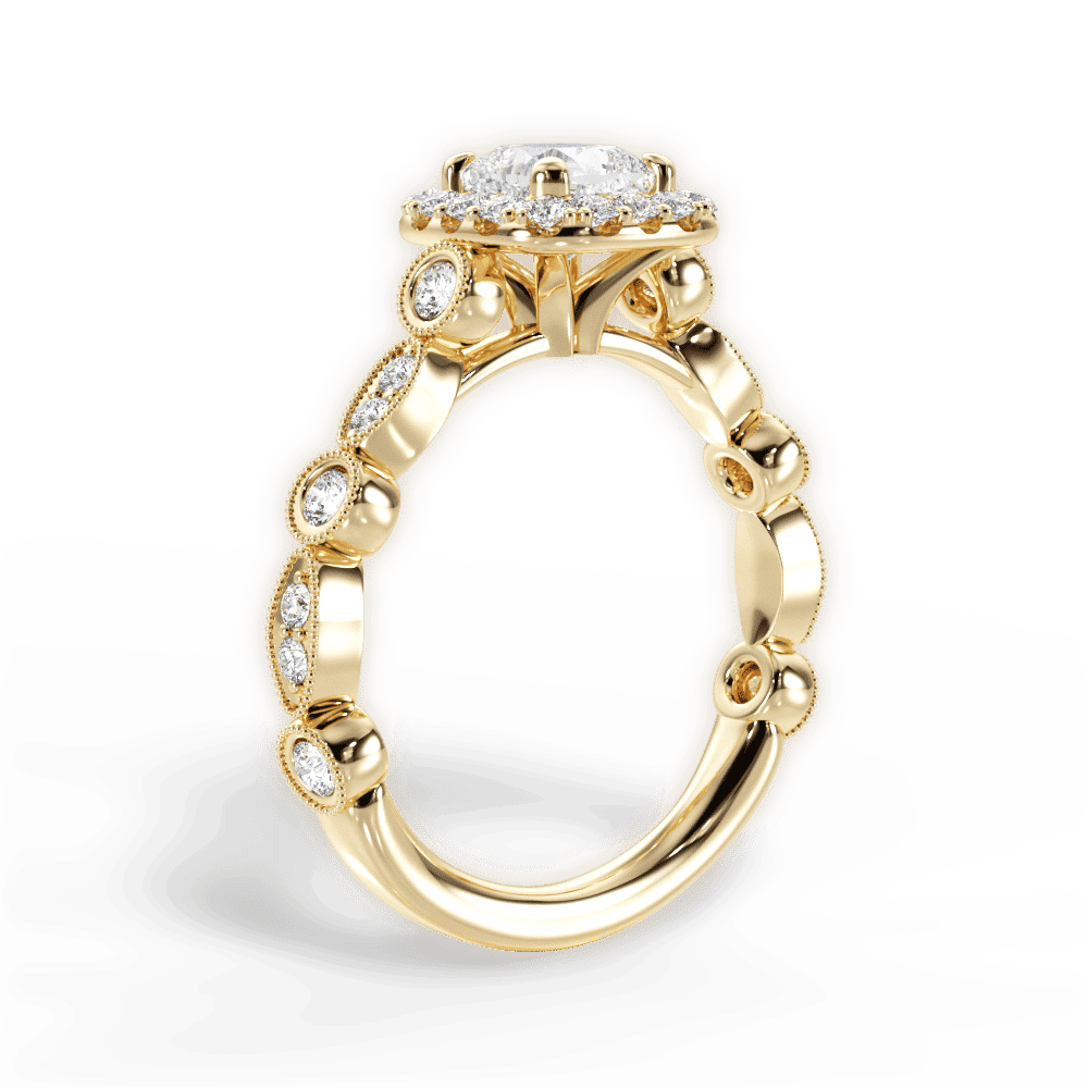 14kt Yellow Gold/18kt Yellow Gold/cushion/front