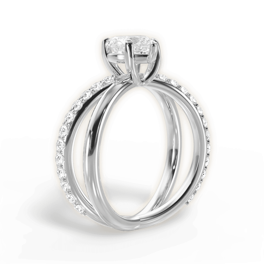 14kt White Gold/18kt White Gold/Platinum/heart/front