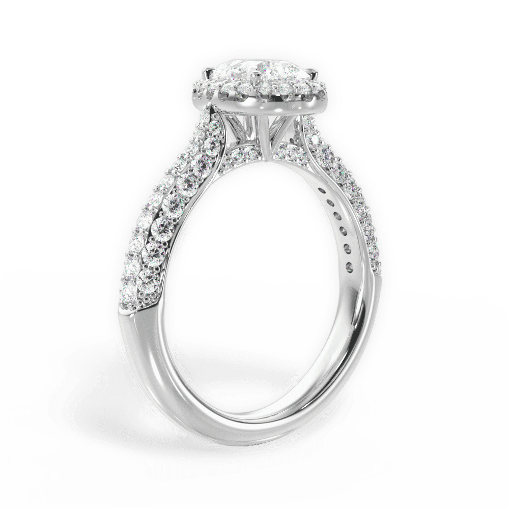 14kt White Gold/18kt White Gold/Platinum/pear/front