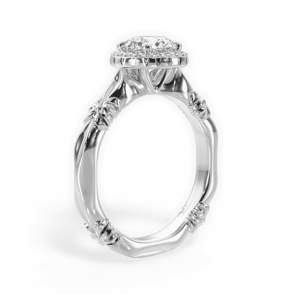 14kt White Gold/18kt White Gold/Platinum/round/front