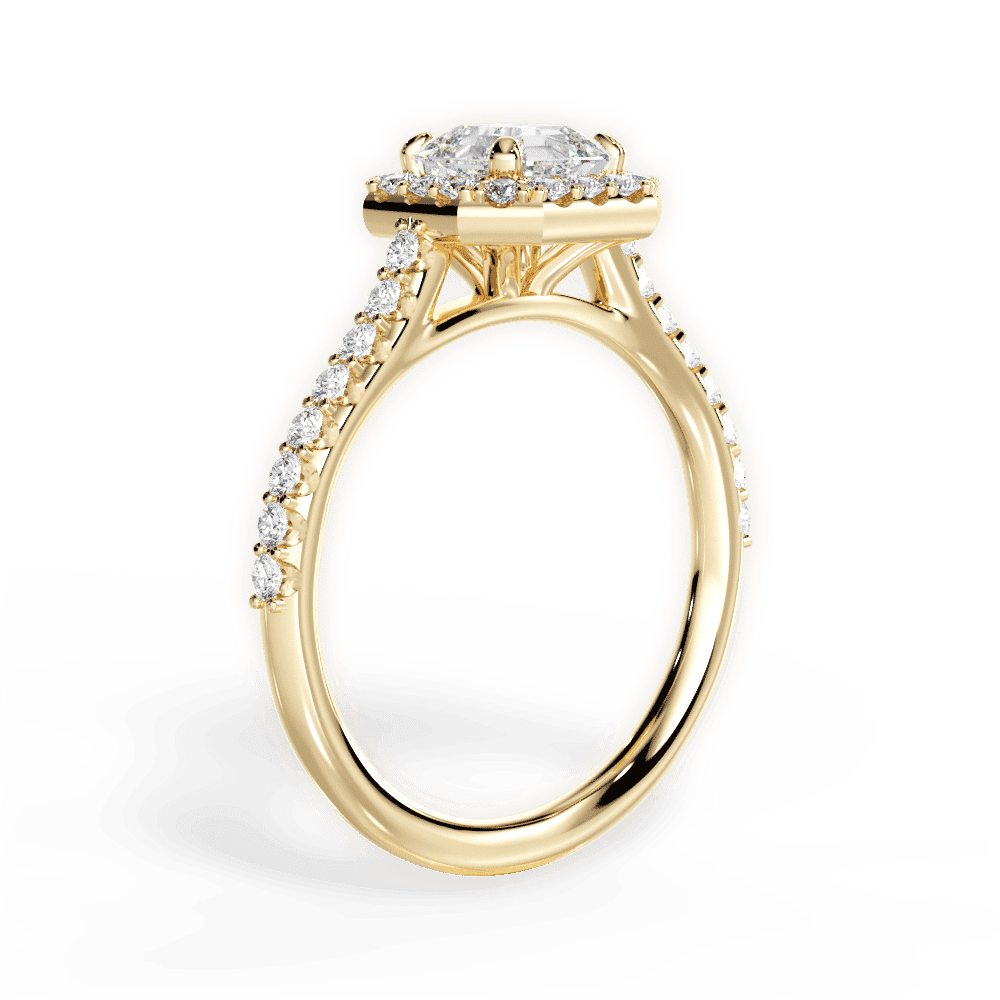 14kt Yellow Gold/18kt Yellow Gold/asscher/front