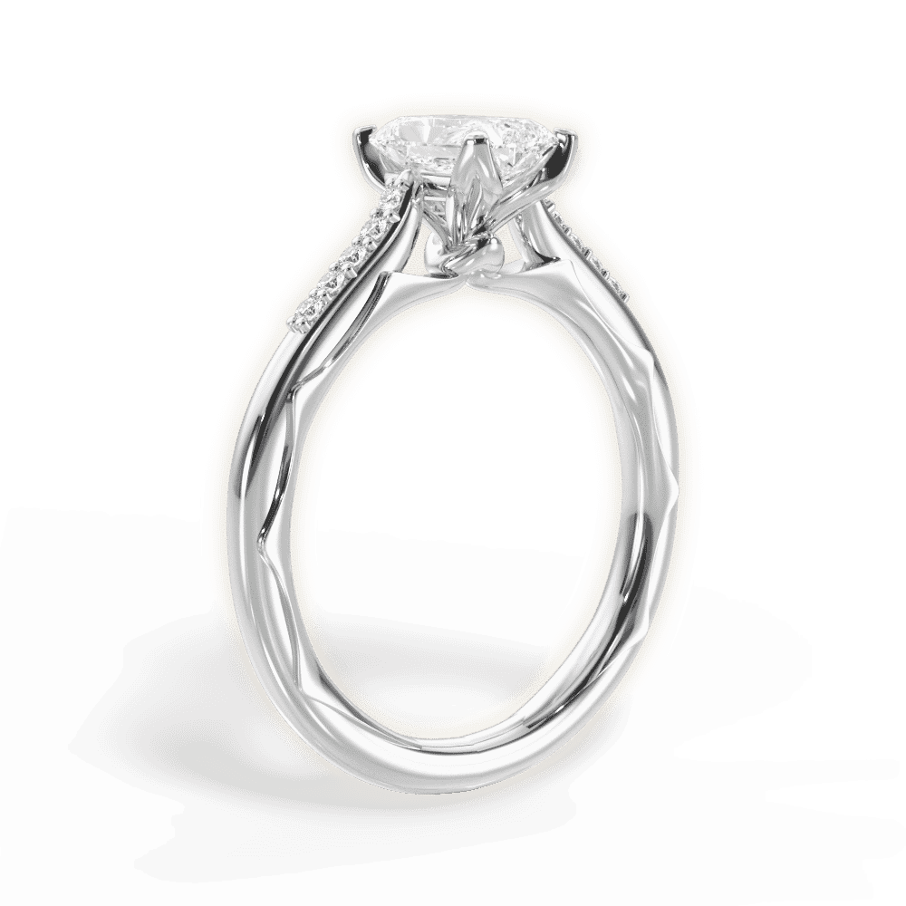 14kt White Gold/18kt White Gold/Platinum/radiant/front