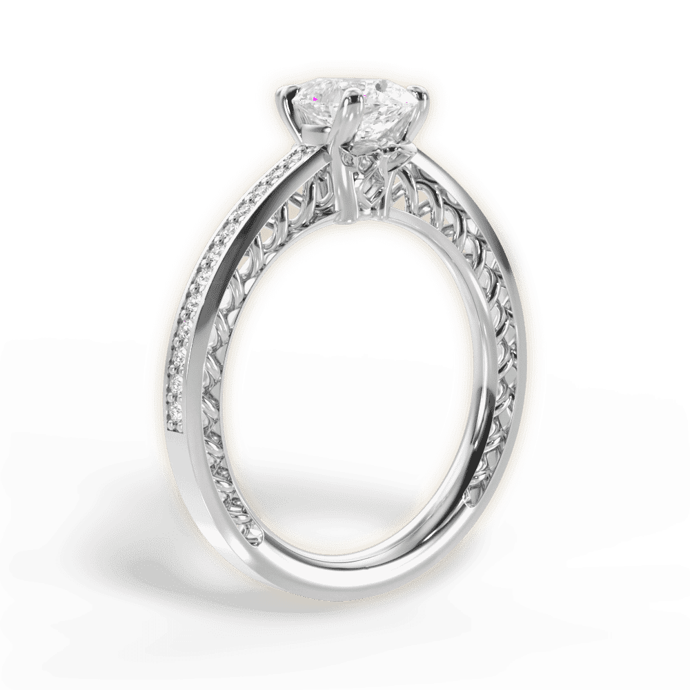 14kt White Gold/18kt White Gold/Platinum/pear/front