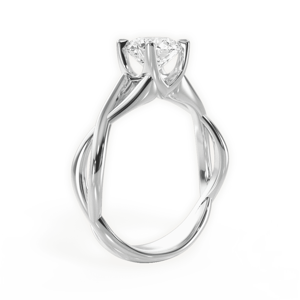 14kt White Gold/18kt White Gold/Platinum/round/front