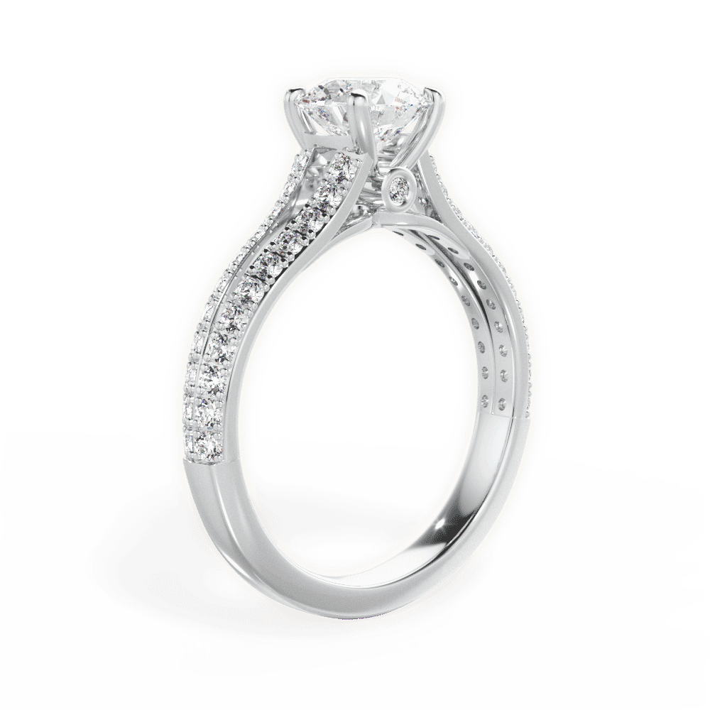 14kt White Gold/18kt White Gold/Platinum/round/front