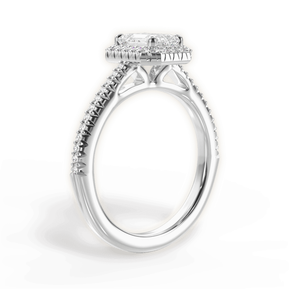 14kt White Gold/18kt White Gold/Platinum/emerald/front