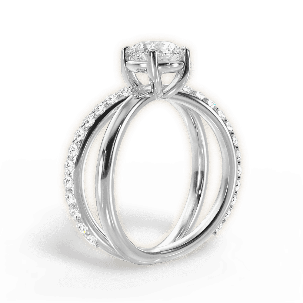 14kt White Gold/18kt White Gold/Platinum/round/front
