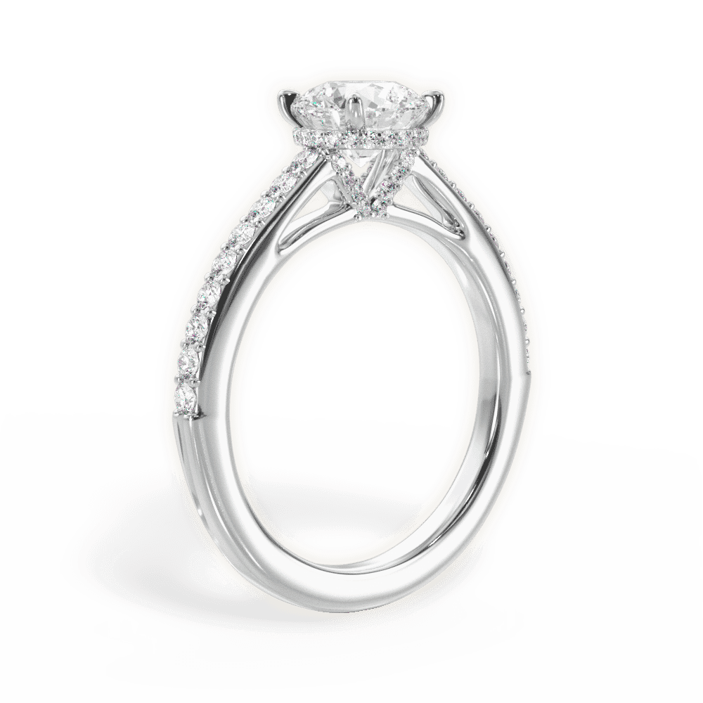 14kt White Gold/18kt White Gold/Platinum/round/front