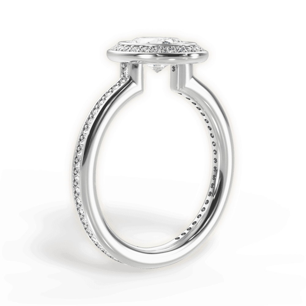 14kt White Gold/18kt White Gold/Platinum/oval/front