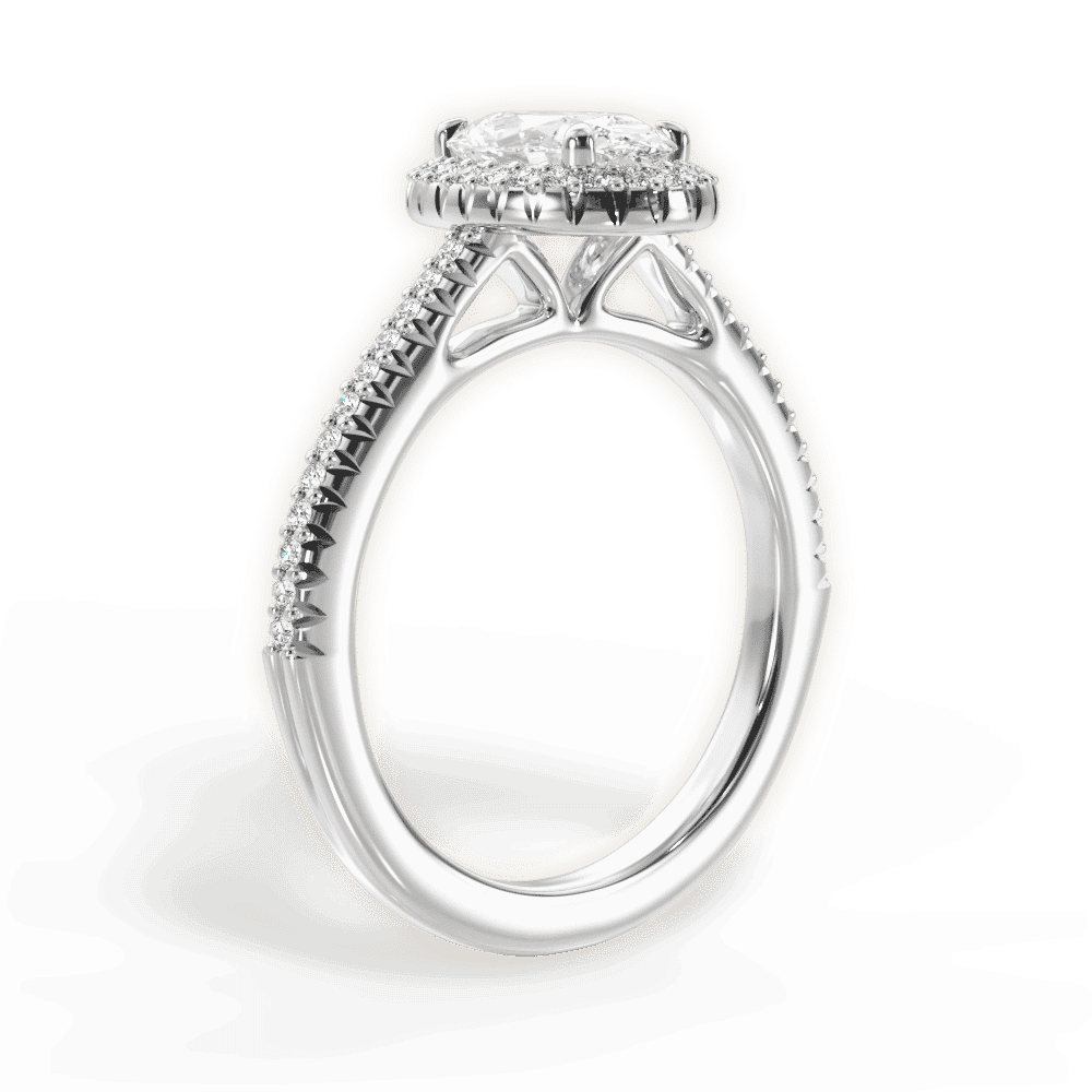 14kt White Gold/18kt White Gold/Platinum/oval/front