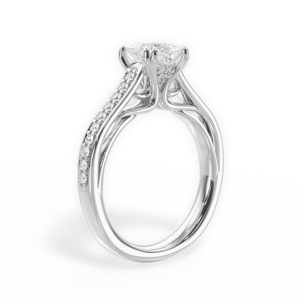 14kt White Gold/18kt White Gold/Platinum/princess/front