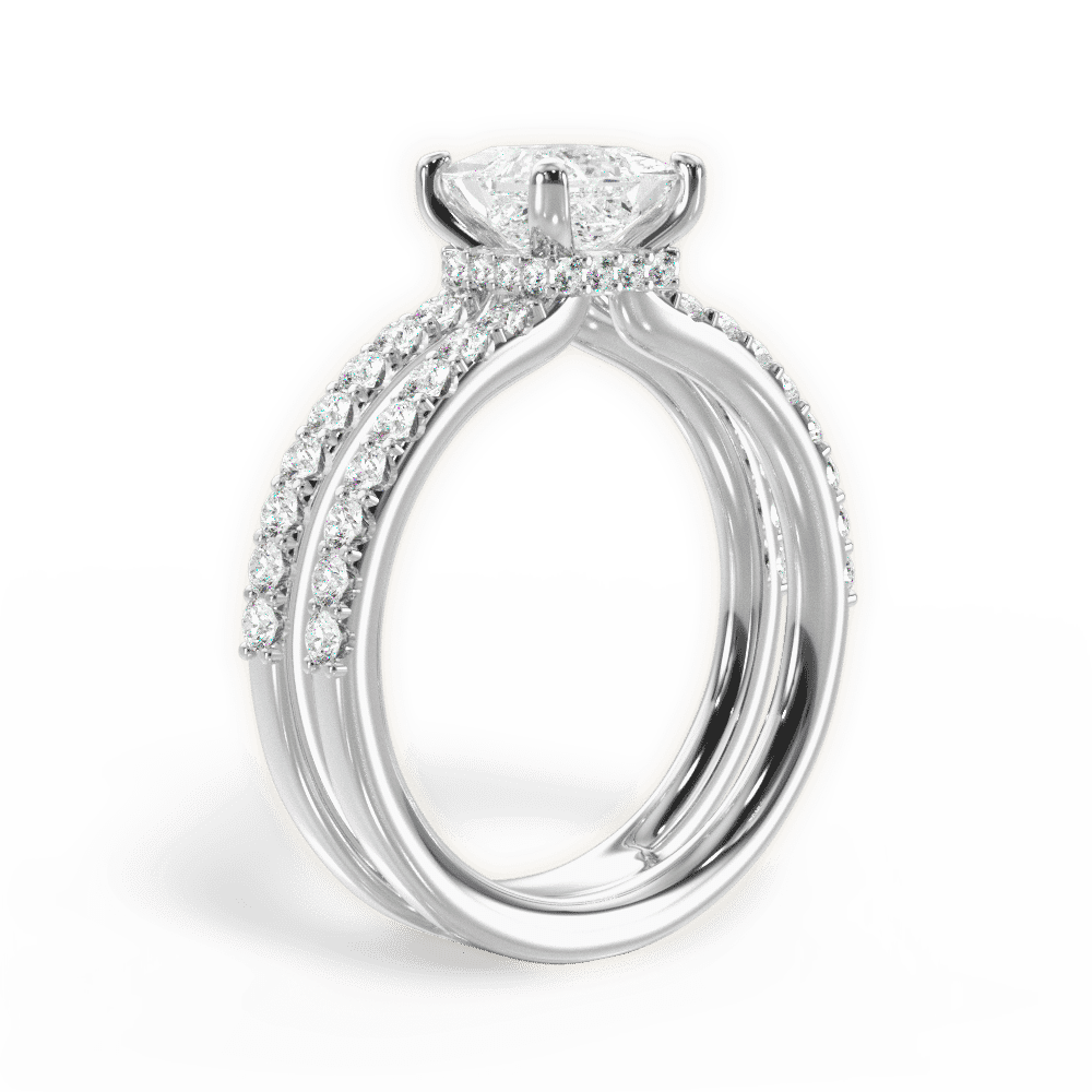 14kt White Gold/18kt White Gold/Platinum/princess/front