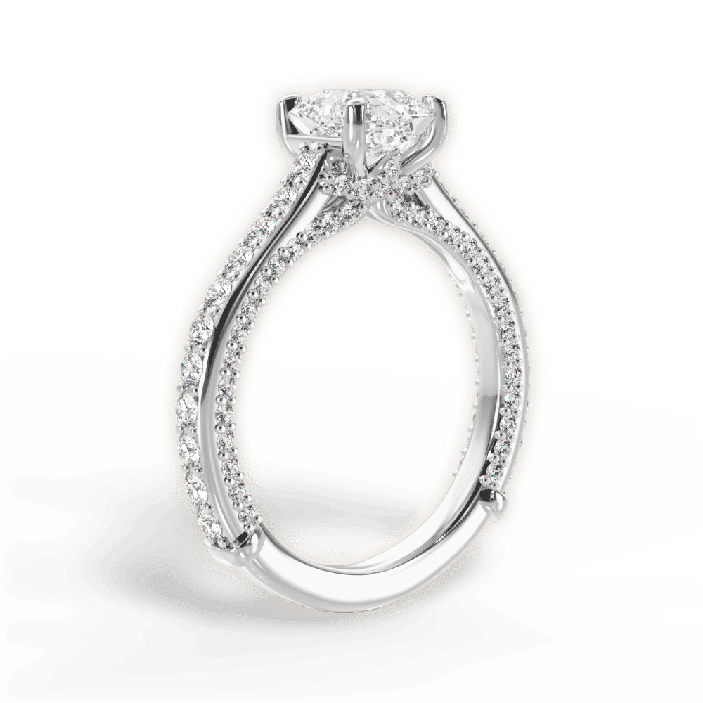 14kt White Gold/18kt White Gold/Platinum/asscher/front