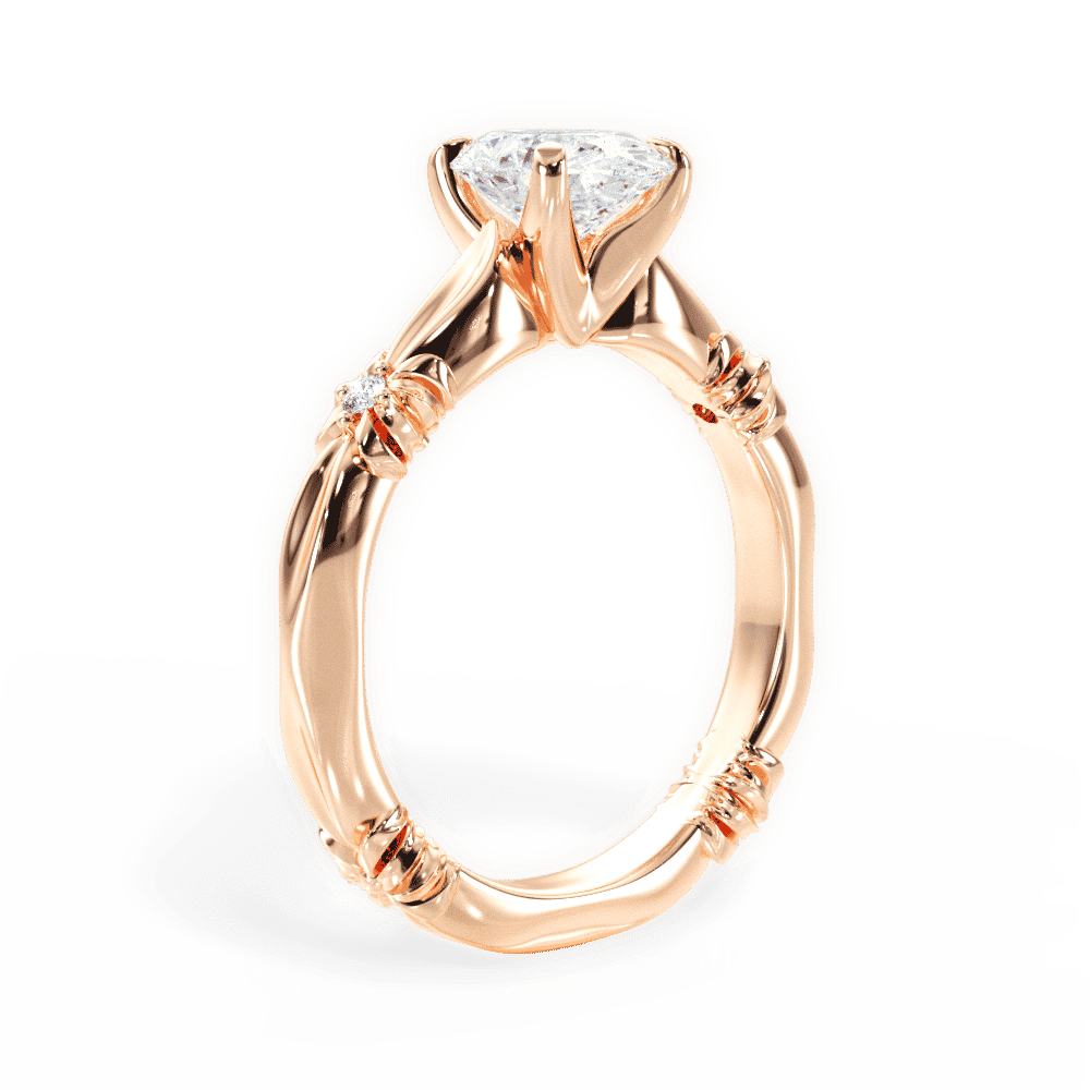 14kt Rose Gold/18kt Rose Gold/oval/front