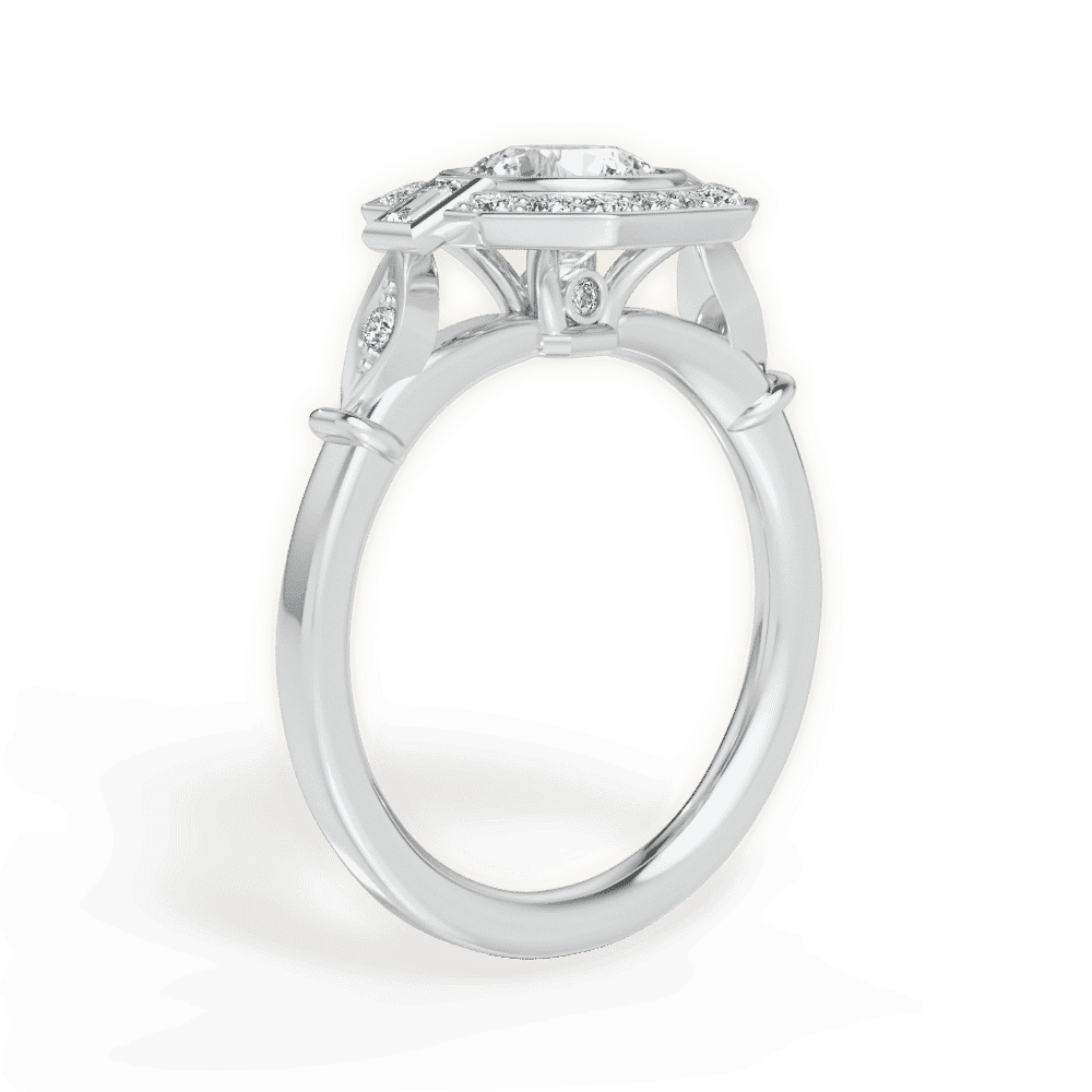 14kt White Gold/18kt White Gold/Platinum/round/front
