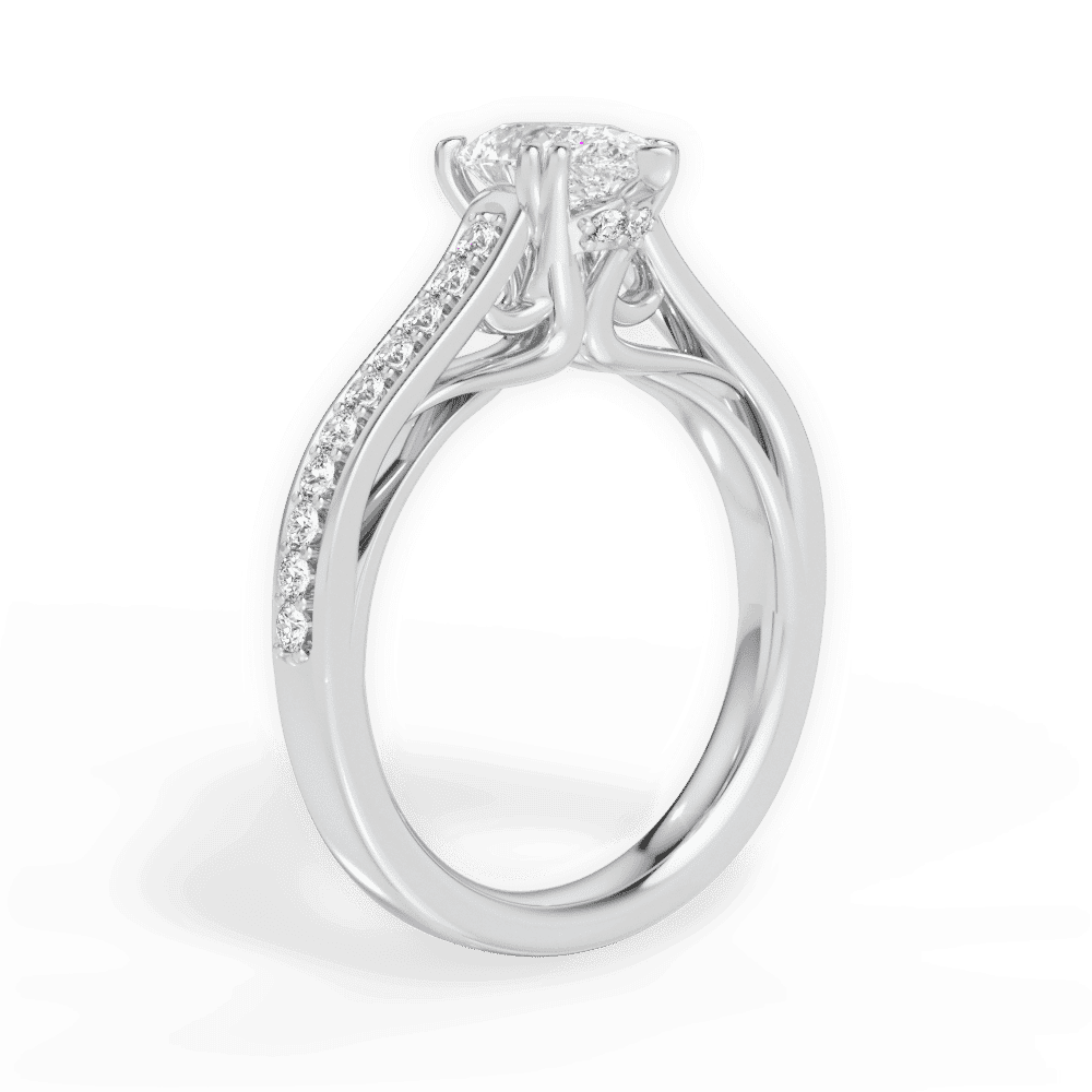 14kt White Gold/18kt White Gold/Platinum/pear/front