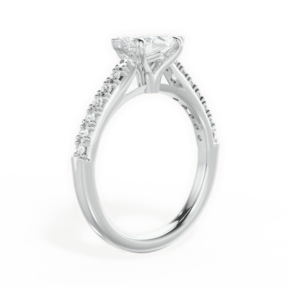 14kt White Gold/18kt White Gold/Platinum/marquise/front