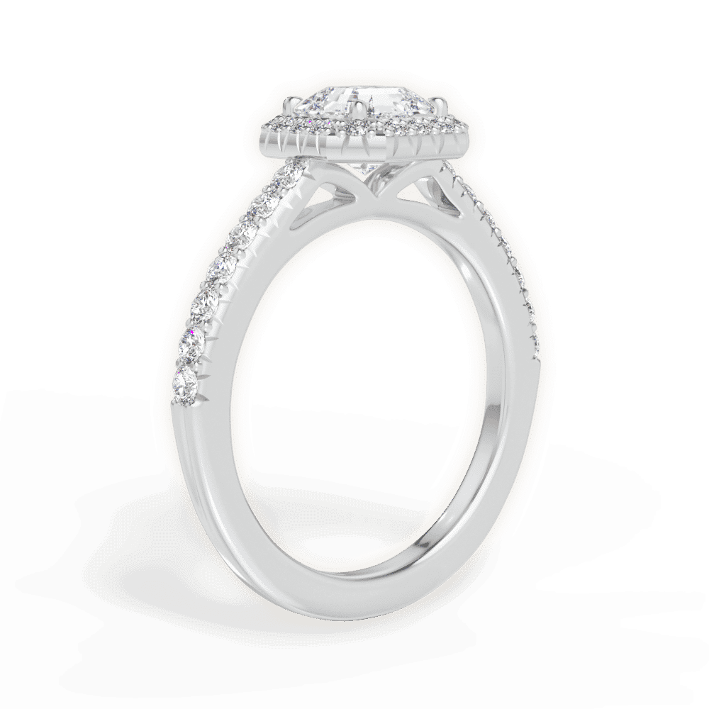 14kt White Gold/18kt White Gold/Platinum/asscher/front