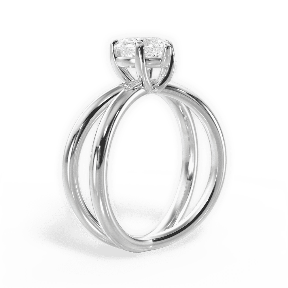14kt White Gold/18kt White Gold/Platinum/heart/front