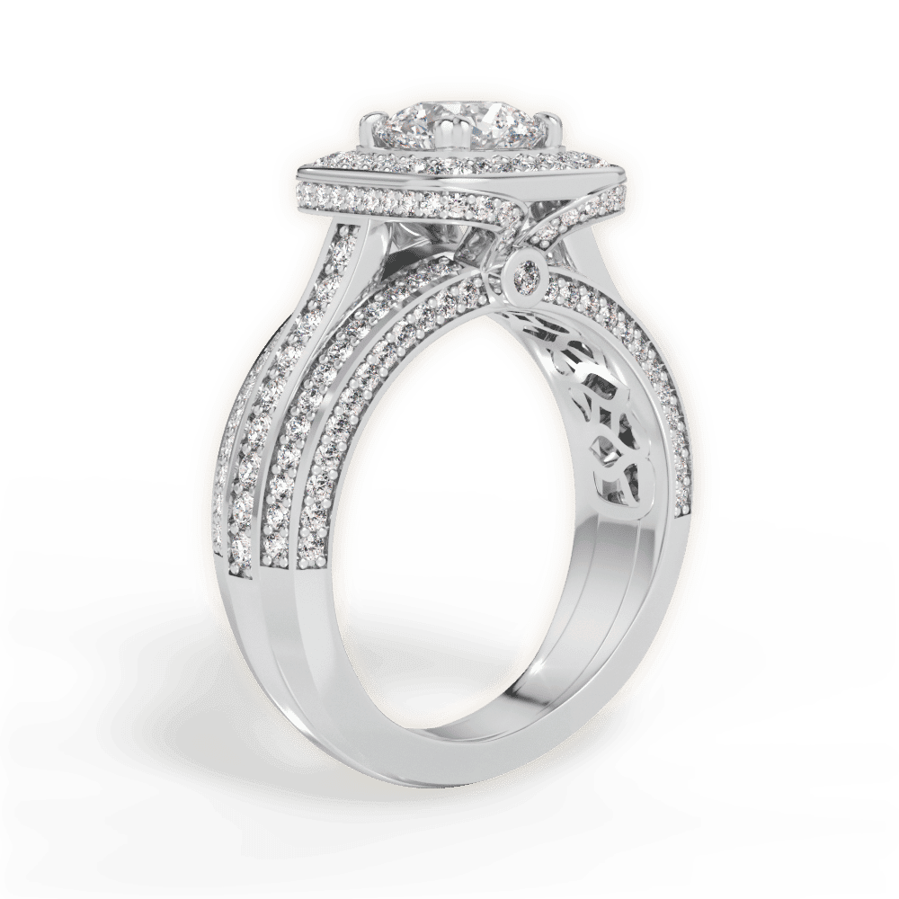 14kt White Gold/18kt White Gold/Platinum/round/front