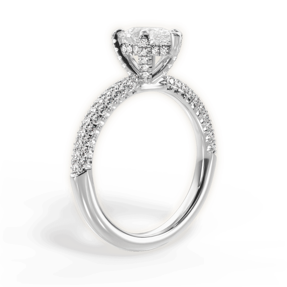 14kt White Gold/18kt White Gold/Platinum/pear/front