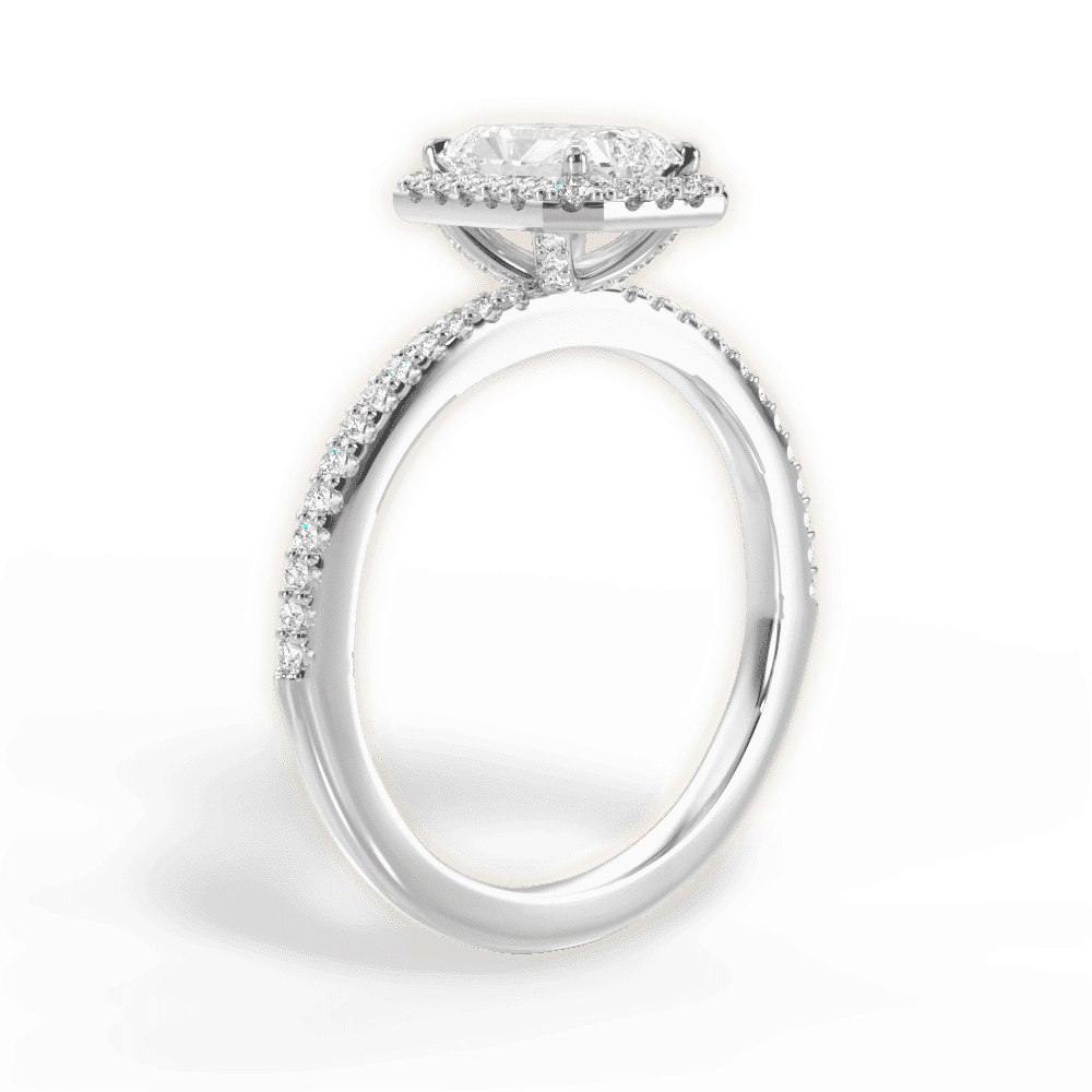 14kt White Gold/18kt White Gold/Platinum/radiant/front
