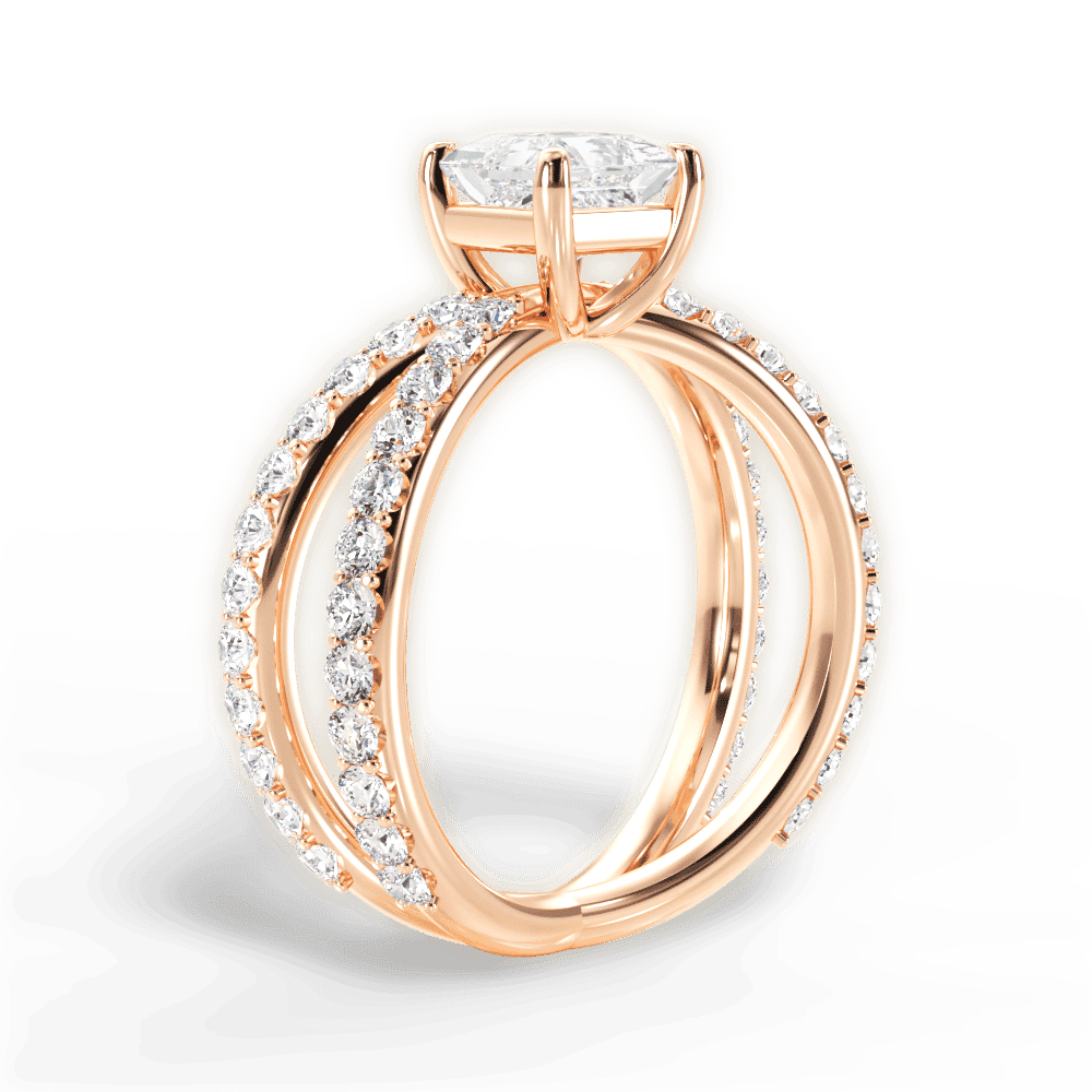 14kt Rose Gold/18kt Rose Gold/princess/front