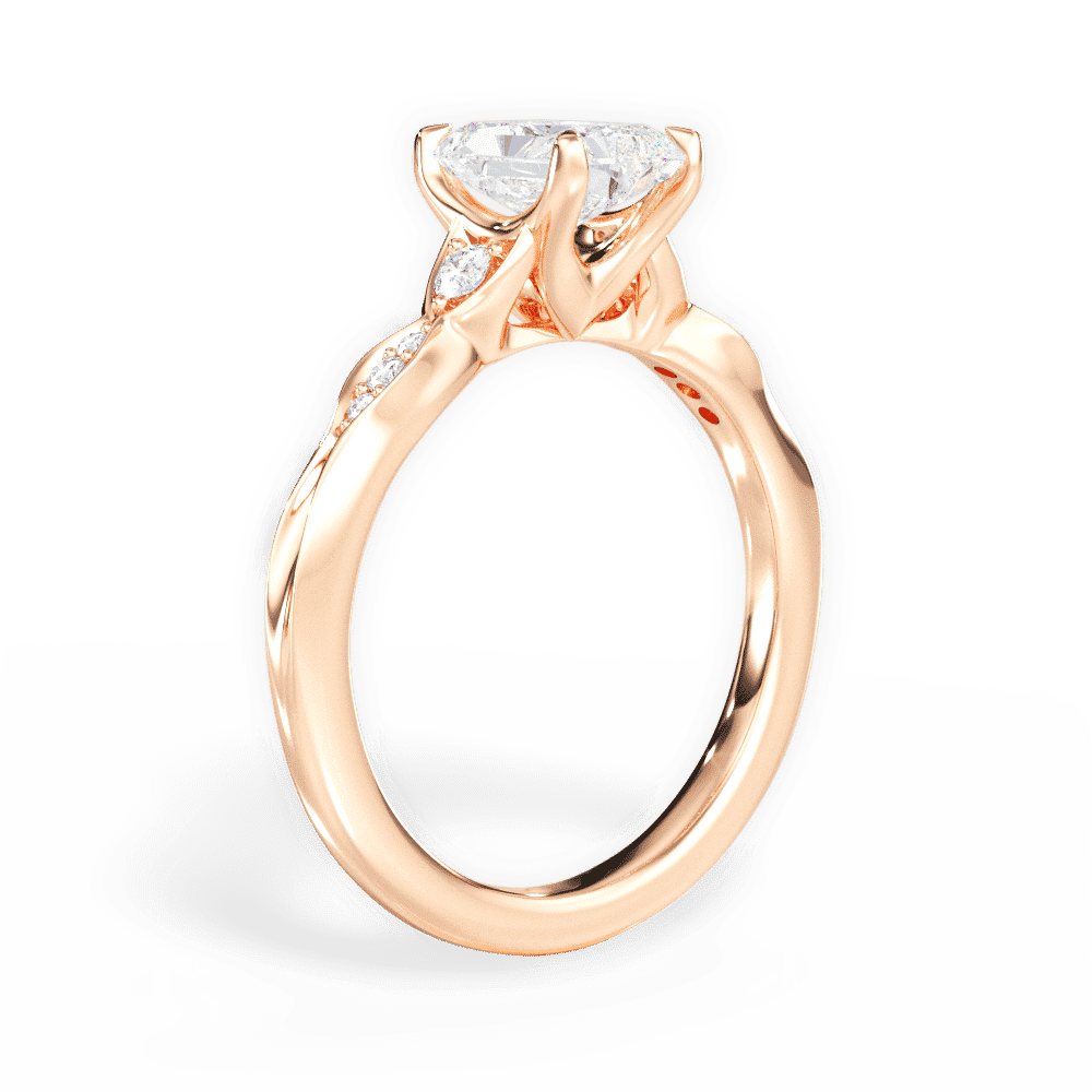 14kt Rose Gold/18kt Rose Gold/radiant/front