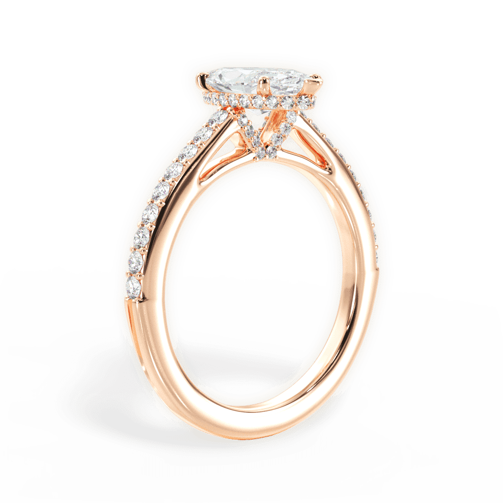 14kt Rose Gold/18kt Rose Gold/marquise/front