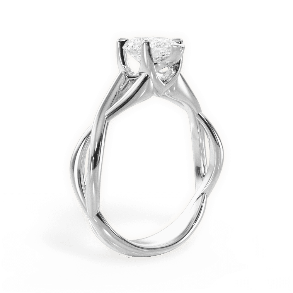 14kt White Gold/18kt White Gold/Platinum/pear/front