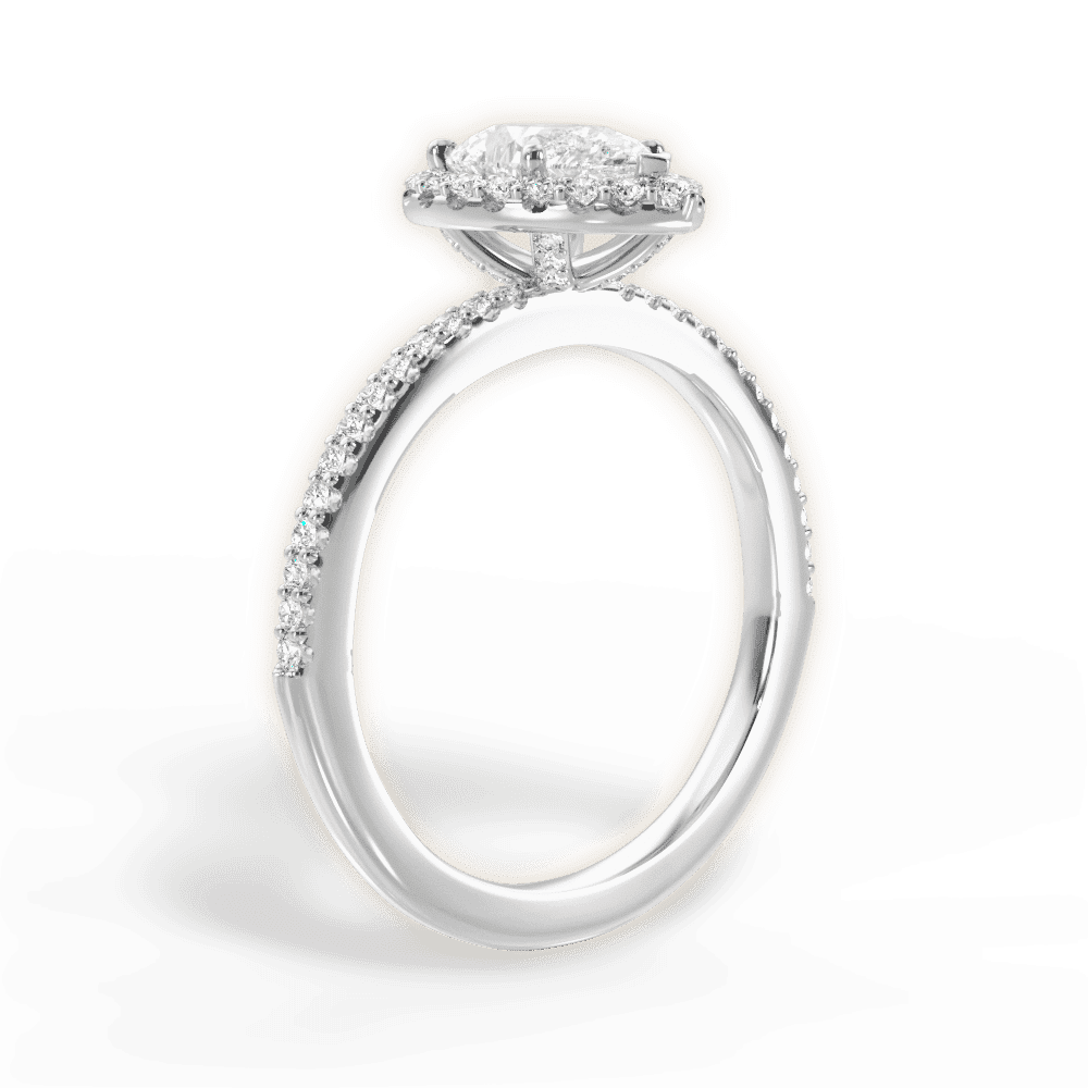 14kt White Gold/18kt White Gold/Platinum/pear/front
