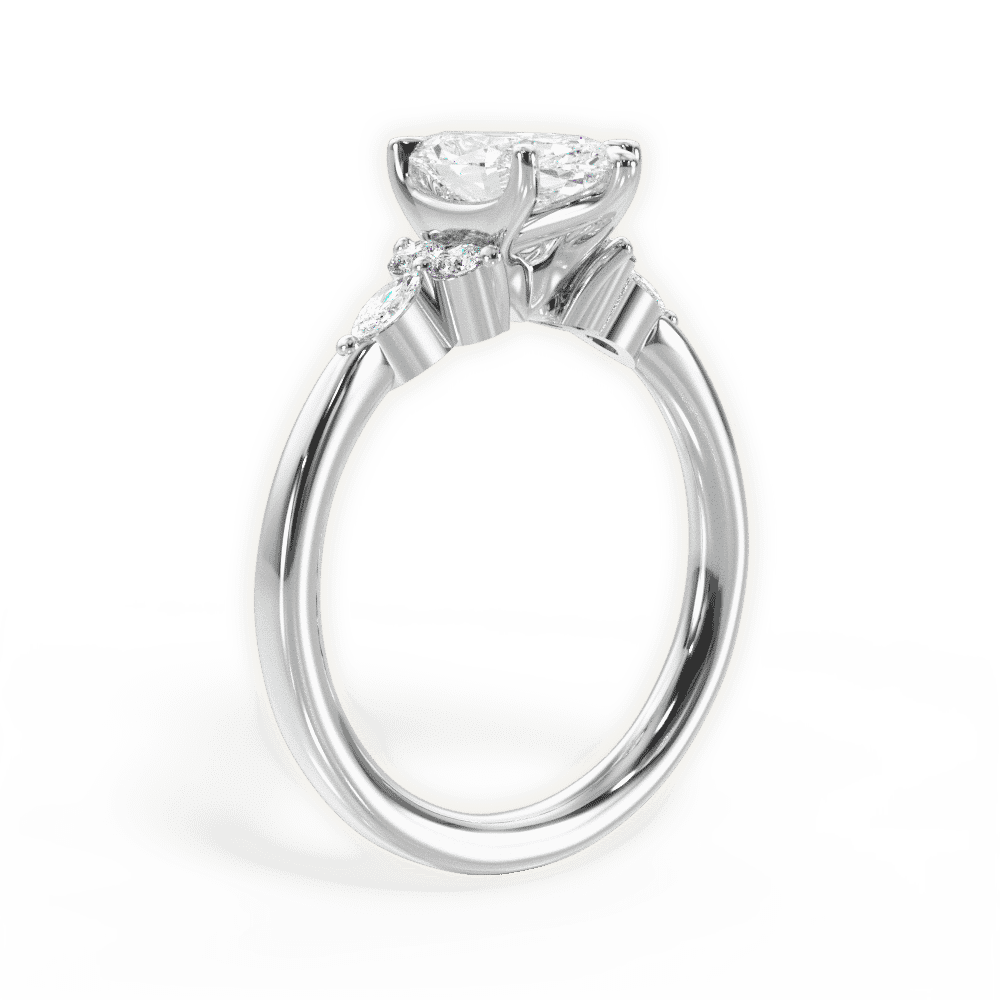 14kt White Gold/18kt White Gold/Platinum/marquise/front
