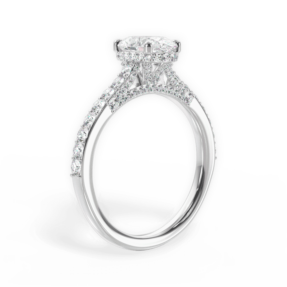 14kt White Gold/18kt White Gold/Platinum/oval/front