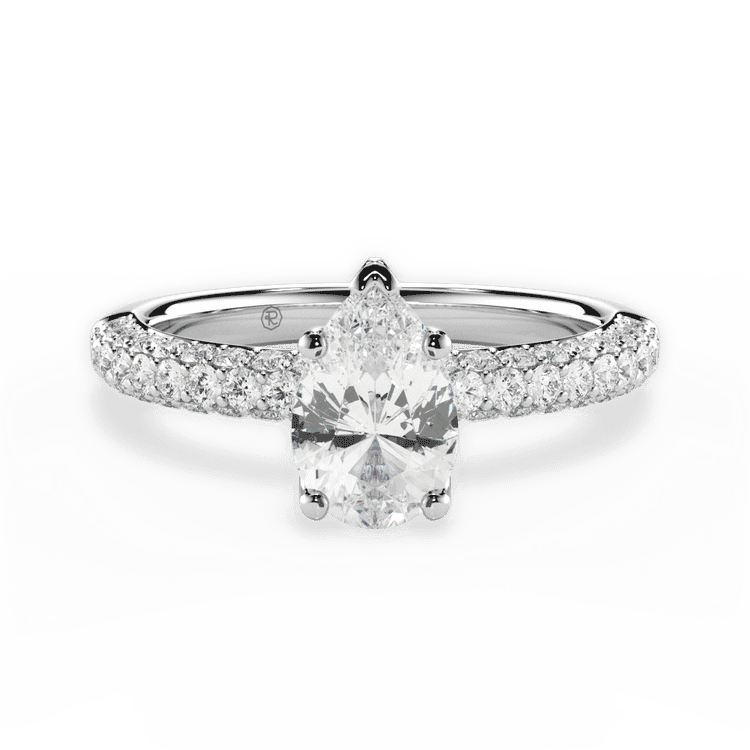 14kt White Gold/18kt White Gold/Platinum/pear/top sku 1PZ1340