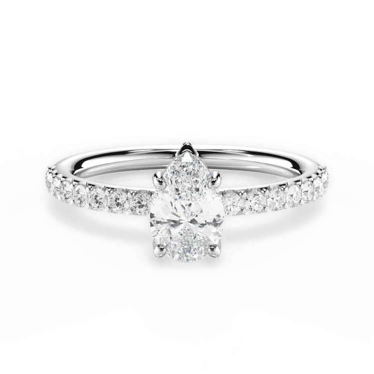 14kt White Gold/18kt White Gold/Platinum/pear/top sku 1PZ4753