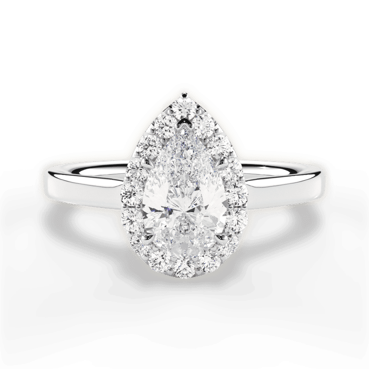 14kt White Gold/18kt White Gold/Platinum/pear/top sku 1PZ1329
