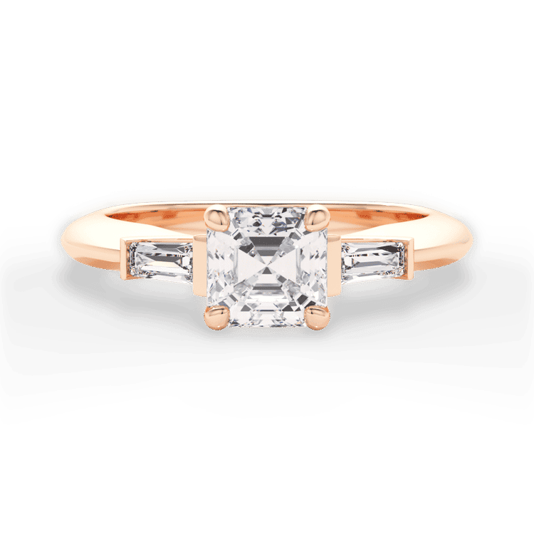 14kt Rose Gold/18kt Rose Gold/asscher/top sku 1ASZ1013